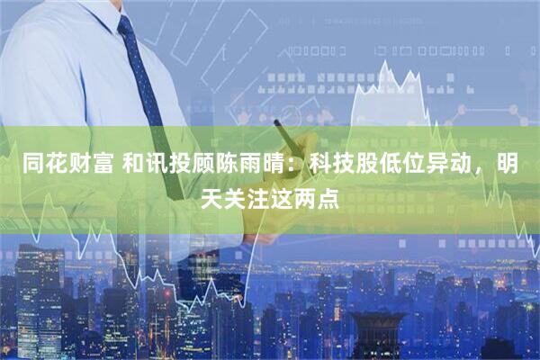 同花财富 和讯投顾陈雨晴：科技股低位异动，明天关注这两点